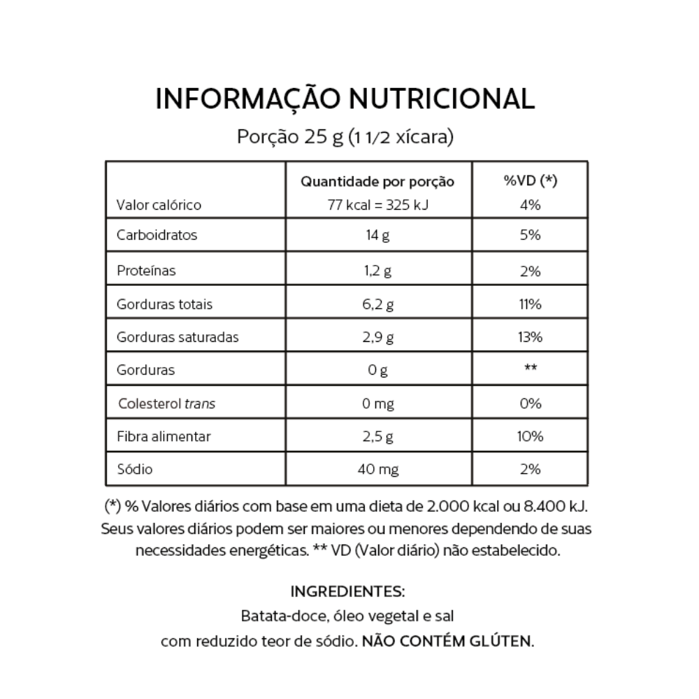 Caixa c/ 24 unid. Chips de Batata-Doce Roots To Go 45g