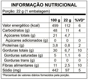 Caixa c/ 24 unid.  Chips de Batata-Doce Azeite e Manjericão Roots To Go 22g