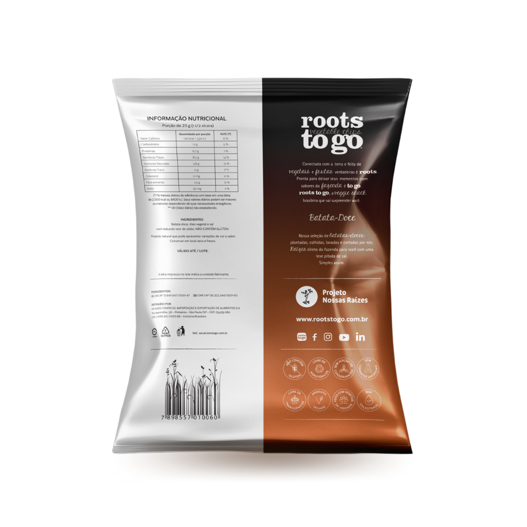 Chips de Batata-Doce Roots To Go 100g