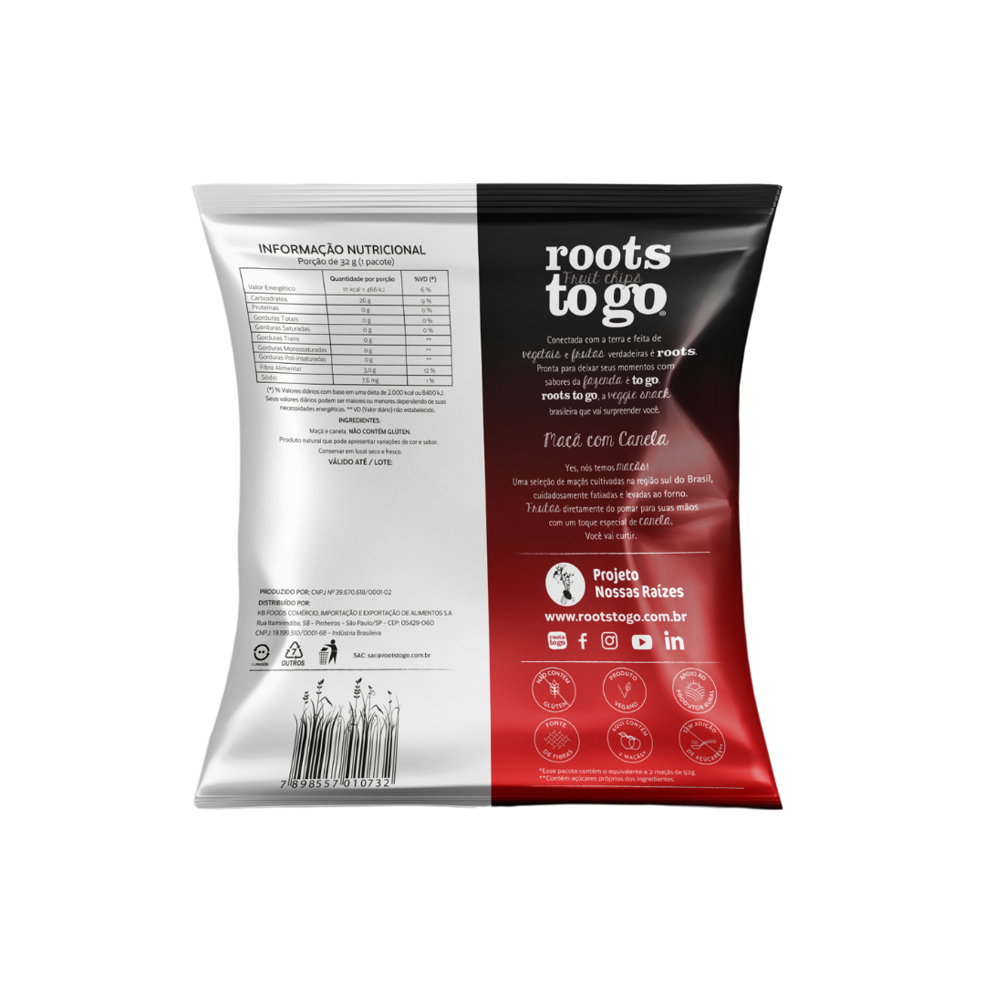 Chips de Maçã com Canela Roots To Go 32g