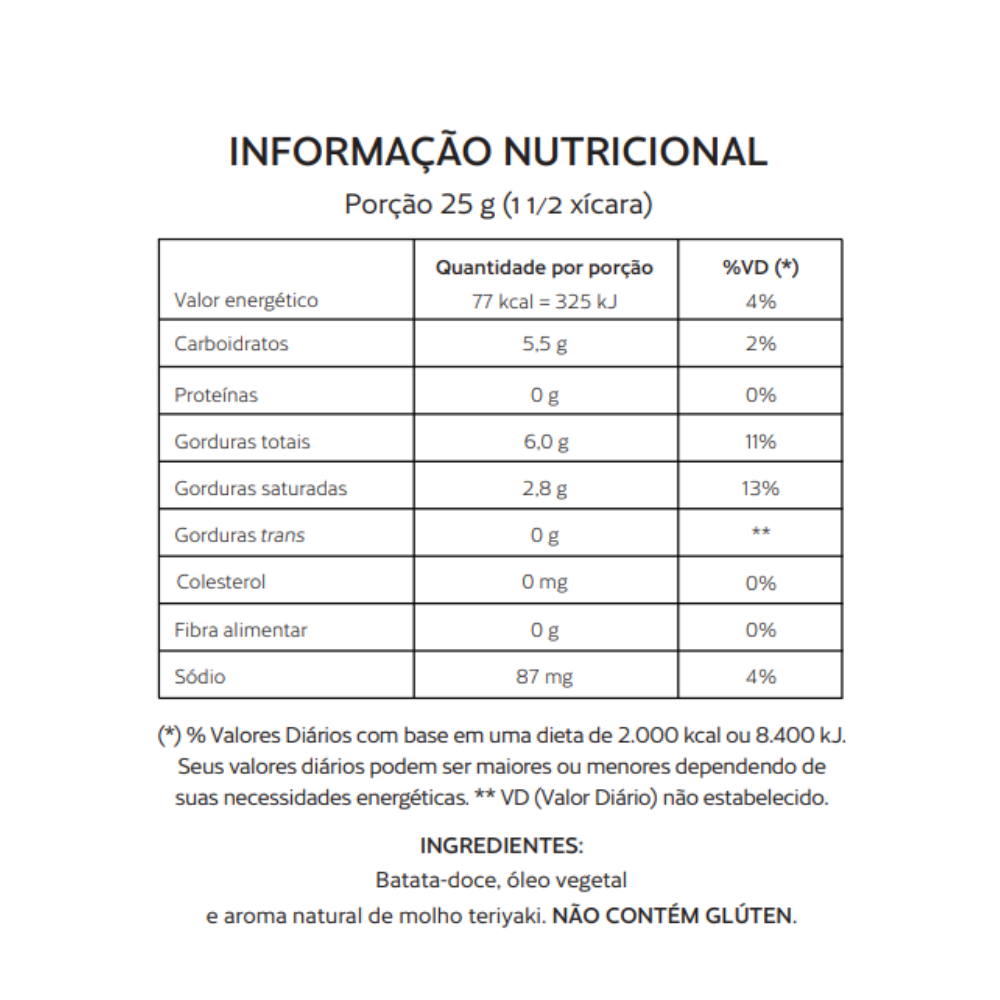 Chips de Batata-Doce Teriyaki Roots To Go 100g